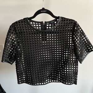Black Cutout Crop Top